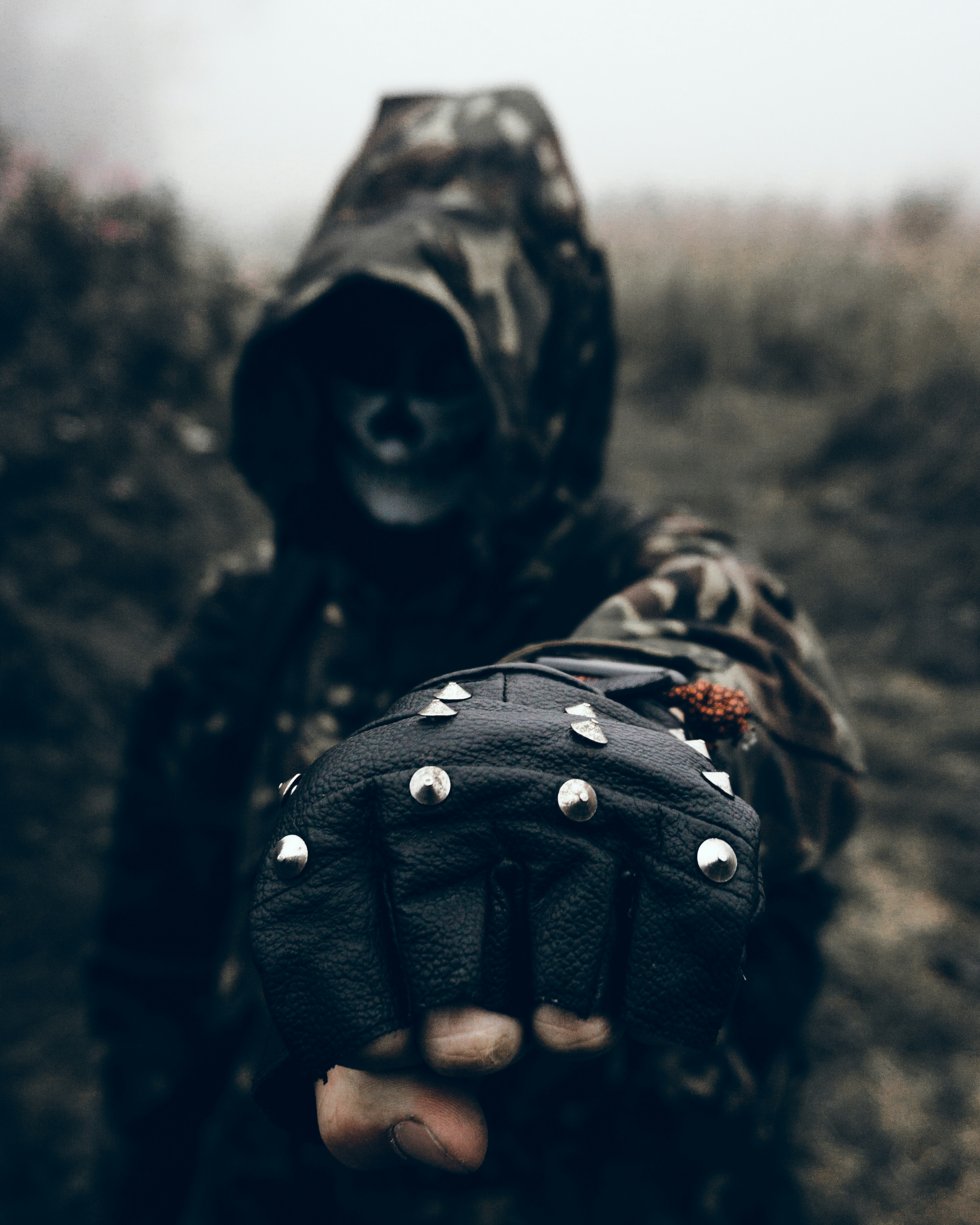 person in black and white hoodie